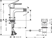 Смеситель для биде Hansgrohe Rebris S 72210000 хром Смеситель для биде Hansgrohe Rebris S 72210000 хром