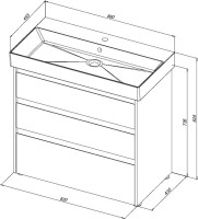 Мебель для ванной комнаты Aquanet Nova Lite 85 напольная, дуб рустикальный, 3 ящика