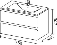 Тумба с раковиной Sanvit Авеню 2 75, белая