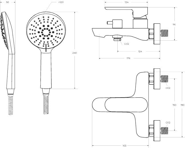 Смеситель для ванны с душем Cezares Stylus STYLUS-VD-IN сатин