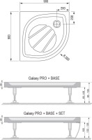 Поддон для душа Ravak Galaxy Pro Elipso Pro-90 с сифоном
