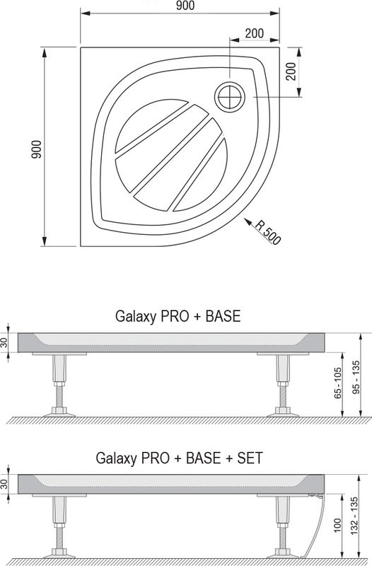 Поддон для душа Ravak Galaxy Pro Elipso Pro-90 с сифоном