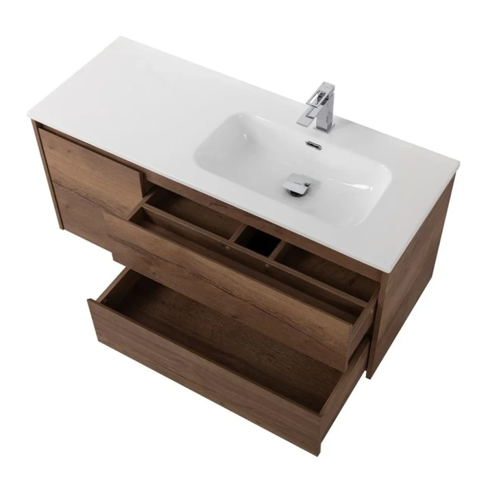 Тумба с раковиной BelBagno Kraft R, 100 2 ящика, дверца, rovere tabacco