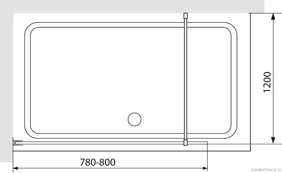 Душевая перегородка RGW Walk In WA-012B 80x200, профиль черный, стекло прозрачное