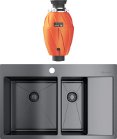 Комплект Мойка Omoikiri Akisame 78-2-GM-L вороненая сталь + Измельчитель Nagare 750 Комплект Мойка Omoikiri Akisame 78-2-GM-L вороненая сталь + Измельчитель Nagare 750