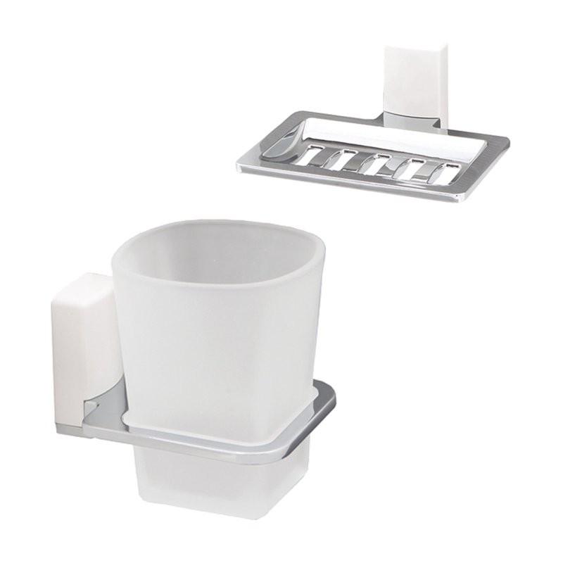 Набор Стакан Wasserkraft Leine White K-5028WHITE + Мыльница K-5069WHITE