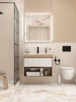 Тумба с раковиной Teymi Vitra 80 дуб, белая