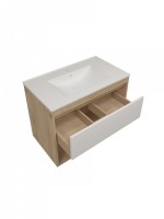 Тумба с раковиной Teymi Vitra 80 дуб, белая