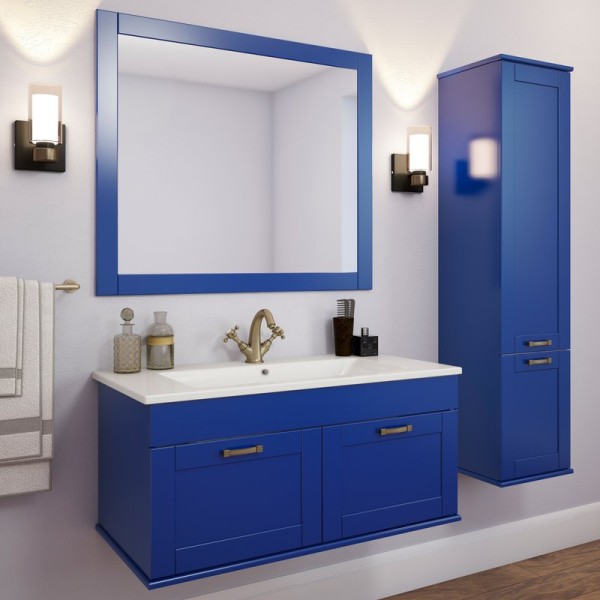 Мебель для ванной комнаты Sanflor Ванесса 95, подвесная, индиго