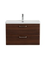 Тумба с раковиной BelBagno Due 80 ручки матовый атласный никель, noce