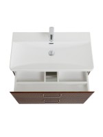 Тумба с раковиной BelBagno Due 80 ручки матовый атласный никель, noce