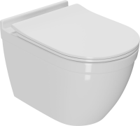 Комплект Унитаз подвесной Bauedge Bau Mif PRO безободковый, с микролифтом, белый + Инсталляция TECE Now 9400412 4 в 1 с кнопкой смыва