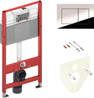 Комплект Унитаз подвесной Bauedge Bau Mif PRO безободковый, с микролифтом, белый + Инсталляция TECE Now 9400412 4 в 1 с кнопкой смыва
