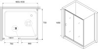 Душевой уголок RGW Passage PA-016+70 см (180-183)x70x195 профиль хром, стекло прозрачное