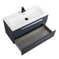 Тумба с раковиной Cezares Eco Cer-N 100 grafito, раковина Eco 100, ручки серые