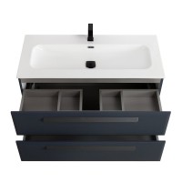 Тумба с раковиной Cezares Eco Cer-N 100 grafito, раковина Eco 100, ручки серые