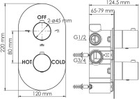Душевой комплект Wasserkraft A174819 Thermo