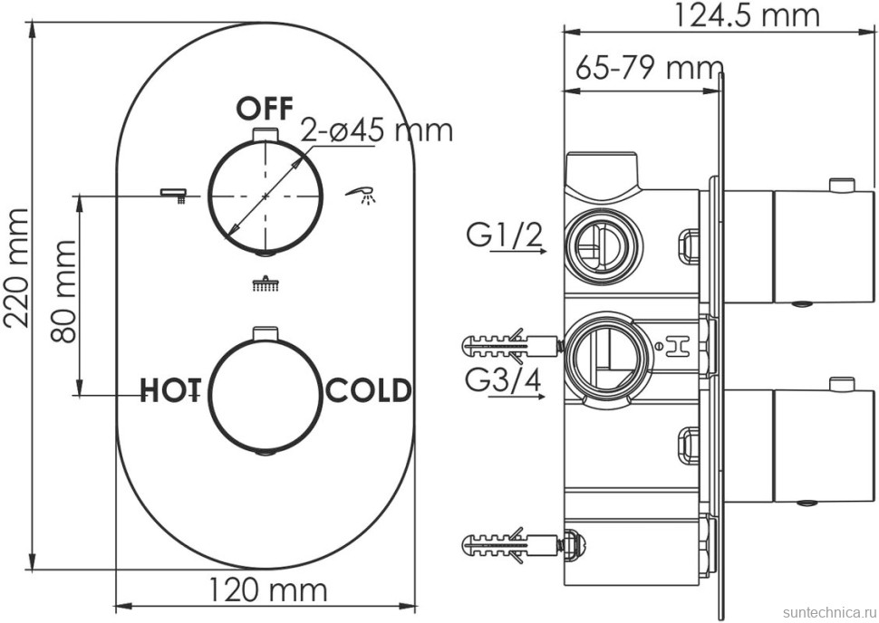 Душевой комплект Wasserkraft A174819 Thermo