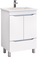 Тумба с раковиной Vigo Grani 60 напольная, 2 дверцы, 1 ящик, белая