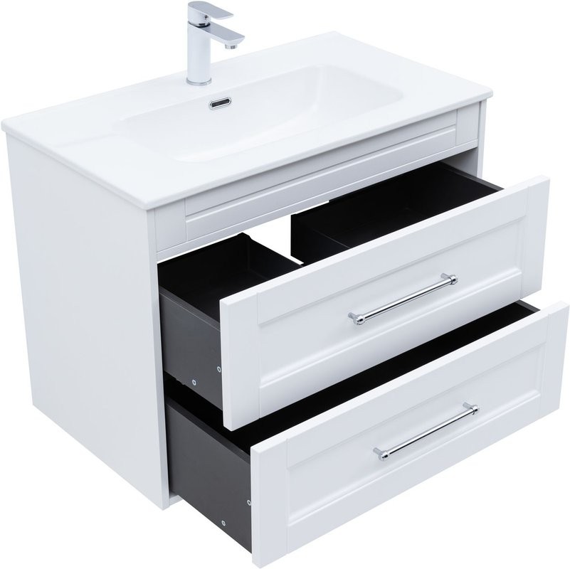 Тумба под раковину без столешницы Aquanet Бостон new 80 белый сатин