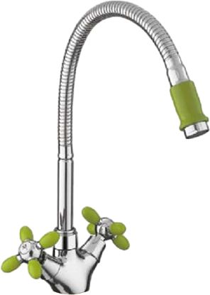 Смеситель для кухни Fashun A43127-6 хром, зеленый