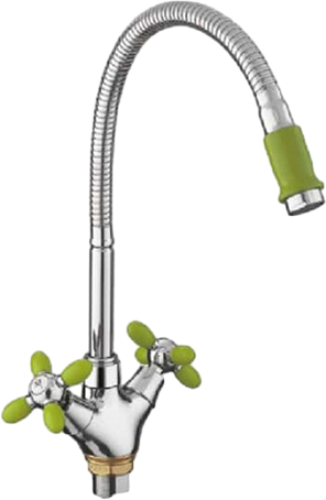 Смеситель для кухни Fashun A43127-6 хром, зеленый