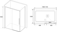 Душевой уголок RGW Stilvoll SV-12B+100 см (108,5-110)x100x195 профиль черный матовый, стекло прозрачное