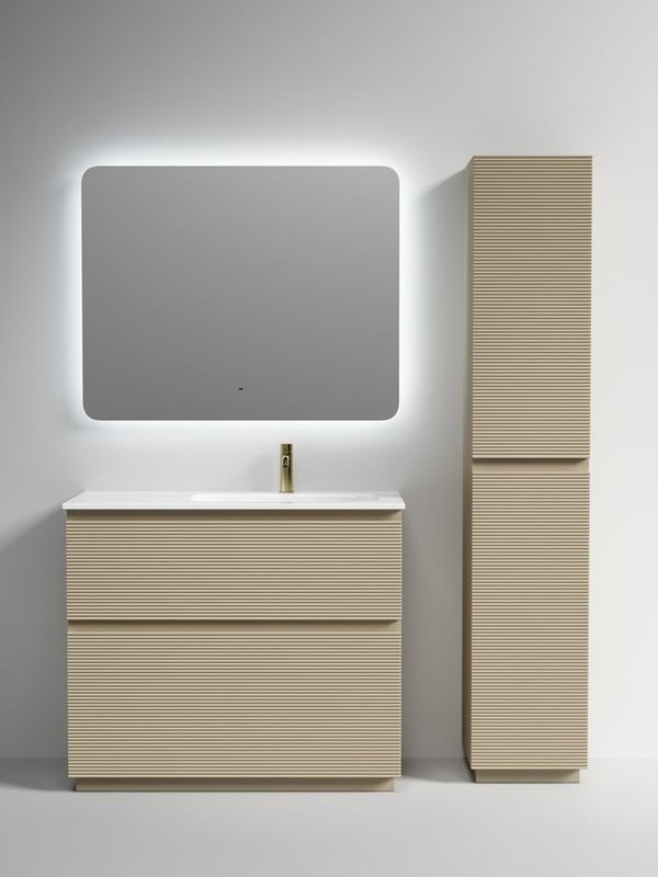 Мебель для ванной комнаты Sancos Folk Floor 100 правая напольная, капучино, раковина CN7015