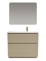 Мебель для ванной комнаты Sancos Folk Floor 100 правая напольная, капучино, раковина CN7015