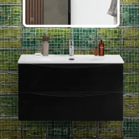 Тумба под раковину BelBagno Marino-cer-n 90 подвесная, nero lucido