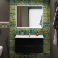 Тумба под раковину BelBagno Marino-cer-n 90 подвесная, nero lucido