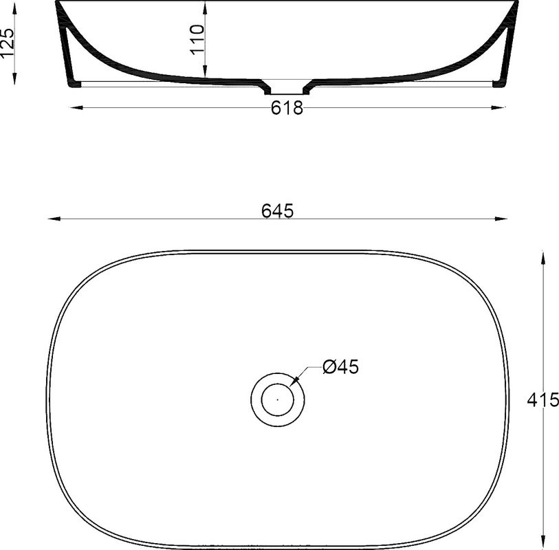 Накладная раковина ArtCeram Ghost GHL002 65 см