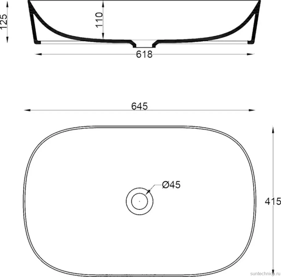 Накладная раковина ArtCeram Ghost GHL002 65 см