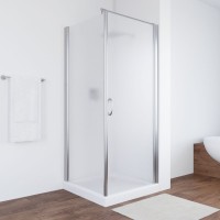 Душевой уголок Vegas Glass EP-Fis 80 08 10 R профиль глянцевый хром, стекло сатин