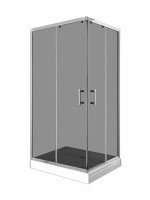 Душевой уголок Parly QZ81S N 100х80 см, с поддоном, профиль глянцевый хром, стекло тонированное