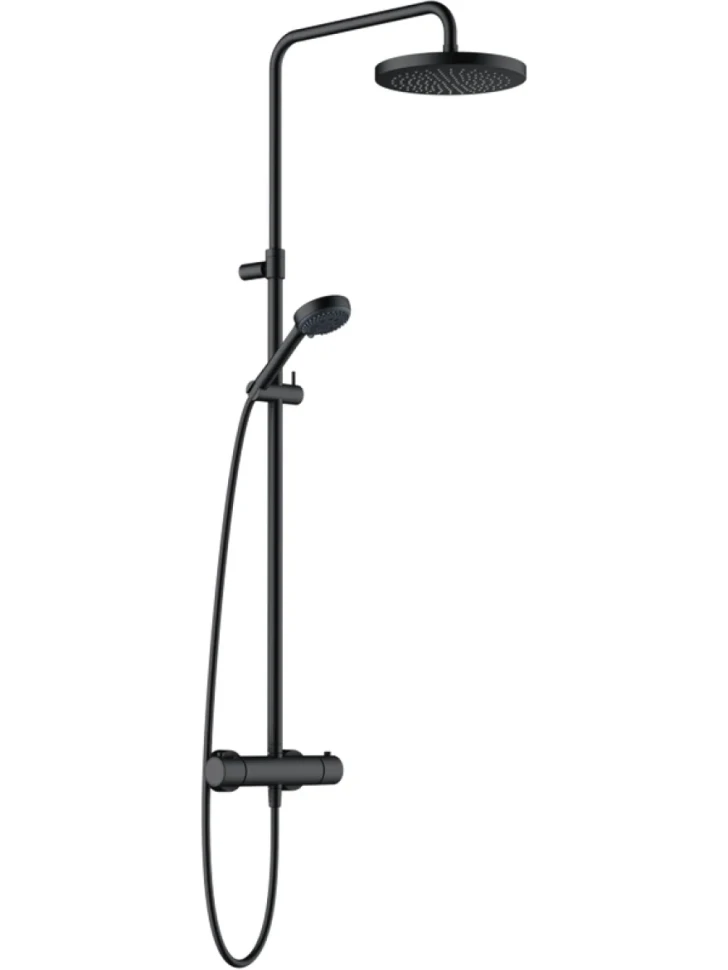 Душевая стойка Kludi Logo Dual Shower System 6808239-00 с термостатом, черная матовая