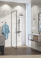 Душевая стойка Kludi Logo Dual Shower System 6808239-00 с термостатом, черная матовая