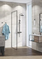 Душевая стойка Kludi Logo Dual Shower System 6808239-00 с термостатом, черная матовая