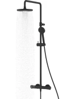 Душевая стойка Kludi Logo Dual Shower System 6808239-00 с термостатом, черная матовая