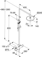 Душевая стойка Kludi Logo Dual Shower System 6808239-00 с термостатом, черная матовая