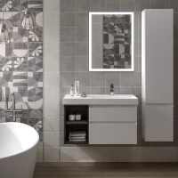 Шкаф пенал для ванной KERAMA MARAZZI Cubo 165 L белый матовый