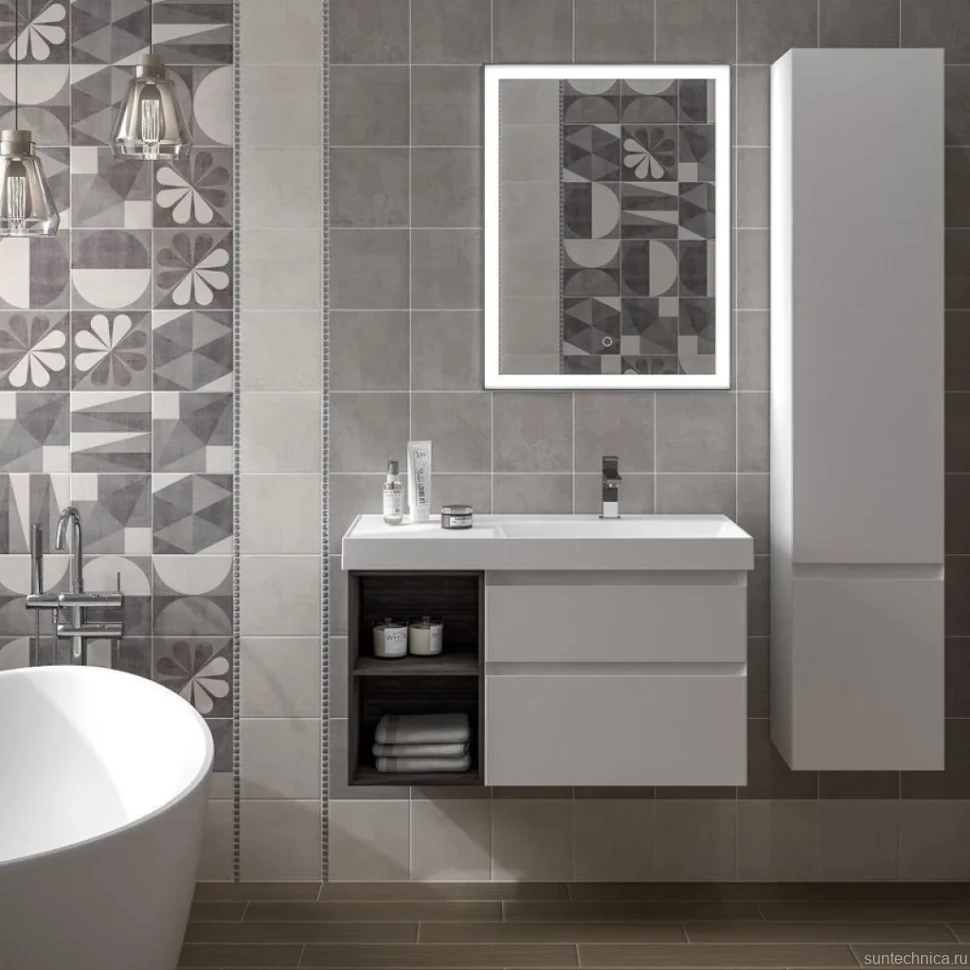 Шкаф пенал для ванной KERAMA MARAZZI Cubo 165 L белый матовый