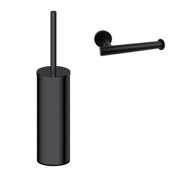 Набор Держатель AQUATEK Вега AQ4008MB, матовый черный + Ершик AQ4011MB, матовый черный
