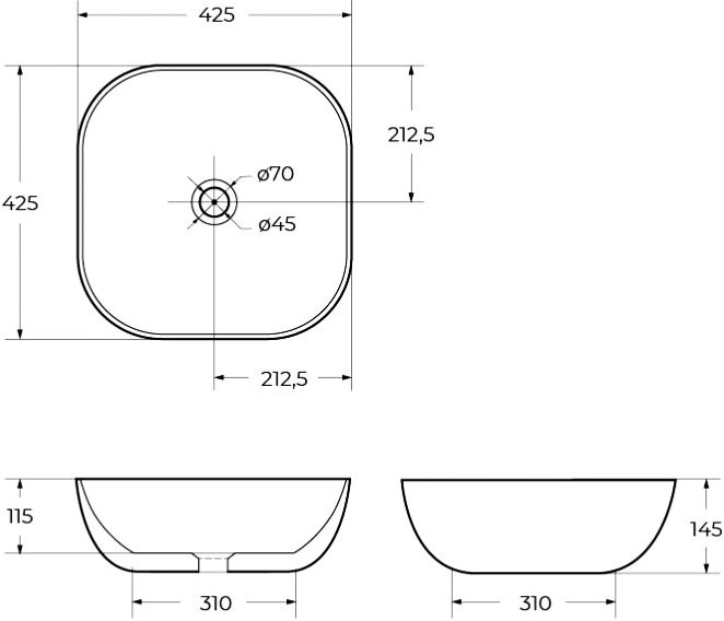 Накладная раковина BelBagno BB1301 накладная