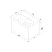 Тумба с раковиной AM.PM Gem 60 белый глянец, с 1 ящиком