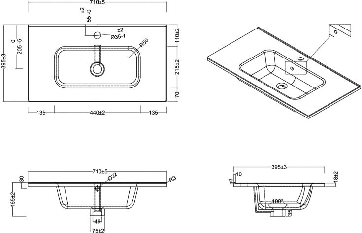 Мебельная раковина BelBagno BB700/390ETL 70