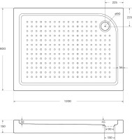 Поддон для душа BelBagno Tray 120х80 R с сифоном