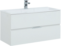 Тумба с раковиной Aquanet Алвита 100 белая