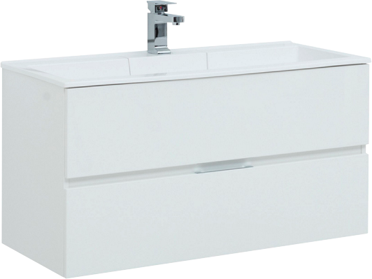 Тумба с раковиной Aquanet Алвита 100 белая