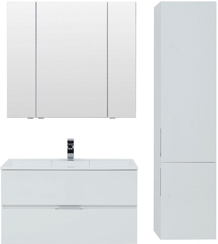 Тумба с раковиной Aquanet Алвита 100 белая